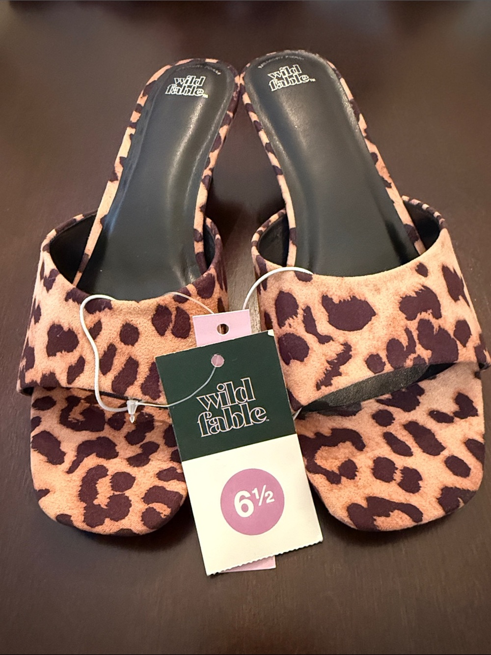 wild fable Leopard Print Slide Mules in Tan and Brown
